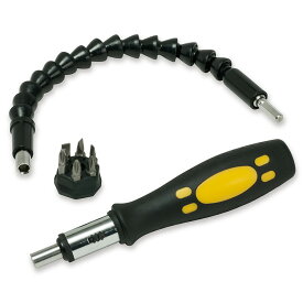 【即納】【大感謝価格 】ラチェット機能付フレキシブルドライバー くねくねビット君 交換用ビット6種