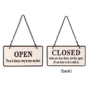 【直送品】アイアンプレート OPEN&CLOSED 63422 W21.5×D3.5(1)×H27.5(11.5) POSH LIVING 2022 Collection HOME DECO 291シリーズ【ヘルシ価格】インテリア インテリア小物 サインプレート ドアサイン