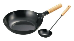 【直送品】鉄製木柄北京鍋28cm お玉付 FAN-28P 470×290×115mm 800g 深さ67mm 2024 STAGE GIFT CATALOG【ヘルシ価格】キッチン用品 調理器具 中華鍋 料理 クッキング