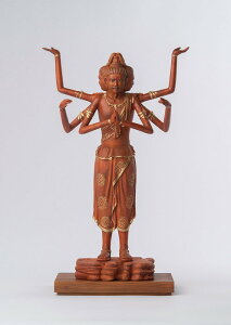 【直送品】リアル仏像 木造 阿修羅像 仏像ワールド 高さ360×幅215×奥行125mm 重量517g【割引不可品】インテリア ホビー アート 美術品 民芸品 東洋彫刻 仏像