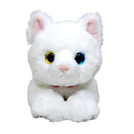 【直送品 北海道沖縄離島不可】ひざねこ ぬいぐるみ ホワイト オッドアイ Sサイズ【返品キャンセル不可】
