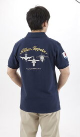航空自衛隊正式エンブレム ブルーインパルス ポロシャツ 自衛隊シリーズ　グッズアイテム　服　メンズ ポイント