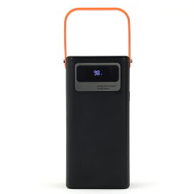 大容量コンパクトバッテリー・折りたたみソーラーパネルセット ブラック【楽天倉庫直送h】【ヘルシ価格】 防災グッズ　震災避難 非常用電源 スマホ充電 停電対策 携帯バッテリー ソーラー発電