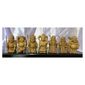 【返品キャンセル不可品】白檀七福神【ヘルシ価格】 置物 彫刻 白檀 七福神 開運アート