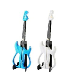【ネコポス】ニッケン刃物 ギターハサミSekiSound メタリックブルー/パールホワイト【ヘルシ価格】ギターモチーフのハサミ フッ素コート仕上げ 文具