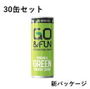 【楽天倉庫365日出荷　直送品】【即納】【30個セット】GO＆FUN GREEN ENERGY DRINK ゴーアンドファン グリーンエナジードリンク 250mL x 30【ヘルシ価格】微炭酸飲料 ガラナ マテ茶 緑茶 高麗人参 健康飲料