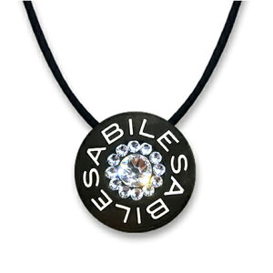 【ネコポス】【医療機器】ABILES plus Crystal ネックレス Type3 ブラック S・Lサイズ【割引不可品】 アクセサリー ネックレス 丸山式コイル ブラックアイ搭載 医療機器