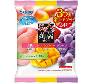 【直送品】【120個セット】ぷるんと蒟蒻ゼリーパウチ 大袋 白桃+マンゴー+グレープ 480g(標準24個入)x120個セット 食品 お菓子 おやつ プチサイズ 大容量 ゼリー