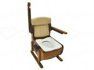 【直送品】ウェルファン家具調ポータブルトイレ スリムレットEX 肘掛跳ね上げ-標準便座【別途送料発生は連絡します、割引キャンセル返品不可】