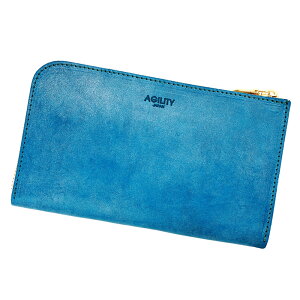 『TABIウォレット』(全1色)ロロマ/【L字ファスナー 財布 トラベルウォレット 旅行財布 メンズ レディース 大容量 コンパクト 革 レザー スマホポーチ パスポートケース ターコイズブルー 青