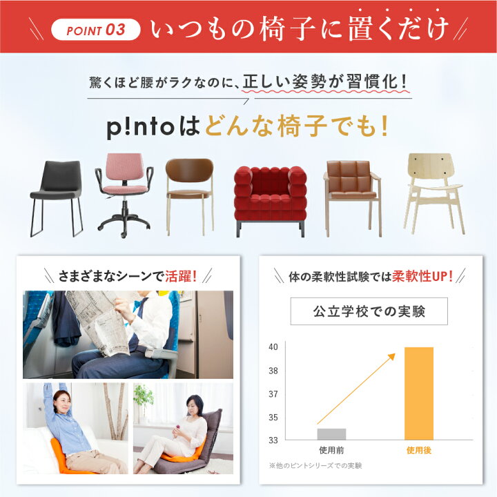 楽天市場】【楽天1位 最強配送】p!nto ピント 姿勢 矯正 クッション 