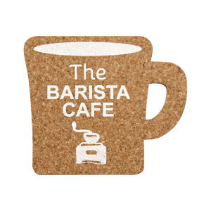 コースター コルク コルクコースター 北欧 【 ダイカットコルクコースター バリスタWH 】 メール便 カフェ コーヒー レストラン 食器 グラス 開店祝い 北欧風 おしゃれ かわいい ギフト プレ