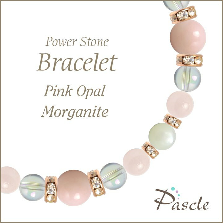 楽天市場】パワーストーン ブレスレット ピンクオパール・モルガナイト  