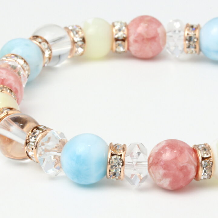 楽天市場】ラリマー インカローズ デザイン ブレスレット/ 4月 お  