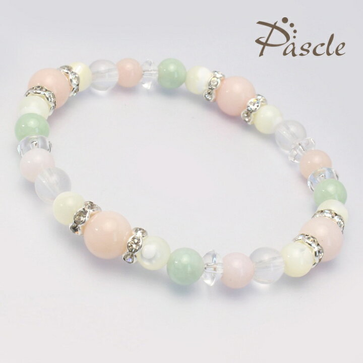 楽天市場】ピンクオパール マザーオブパールブレス/ 4月 安産 子宝  