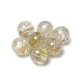 【1粒売り ビーズ】ゴールドルチルクォーツ クリア 8mm 仕事運 運気 素材 パーツ 金運 天然石 粒売り イエロー パワーストーン バラ売り ルチルクォーツ 丸玉