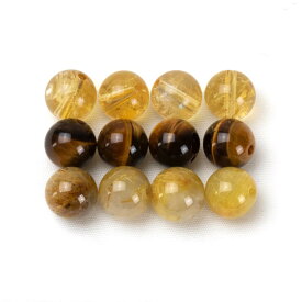 【パック】金運 天然石 セット 3ストーン各4粒/ 仕事運 シトリン 運気 ふたご座 ゴールドルチルクォーツ 8mm ブレスレット 手作り キット 素材 パーツ 11月 10mm 6mm 8mm 天然石 粒売り 星座石 誕生石