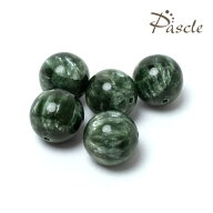 【1粒売り ビーズ】セラフィナイト 10mm 運気 グリーン 素材 パーツ 人間関係 癒し 天然石 パワーストー…