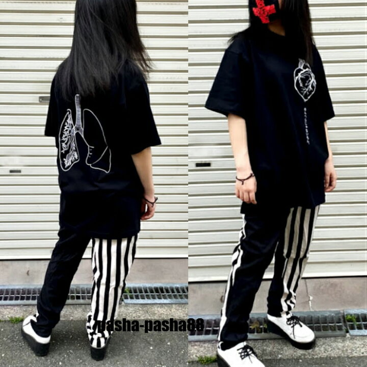 楽天市場 Tシャツ 黒tシャツ 病み 病みかわいい 病みかわいい系 地雷 地雷系 サブカル 心臓 肺 メンヘラ 臓器 原宿 系 プリント イラスト かわいい 黒 めんへらじゃないもん Pasha Pasha パシャパシャハチハチ Pasha Pasha