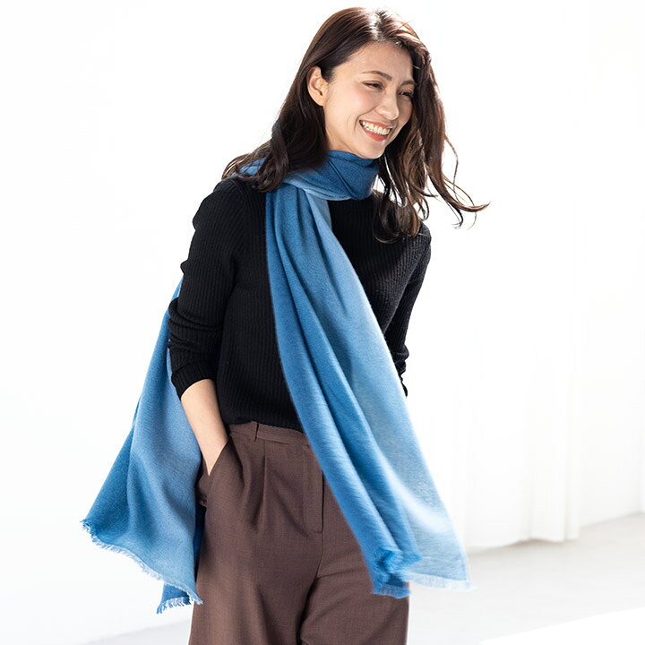 楽天市場】メリノ カシミヤ 大判 ストール グラデーション [ギフト箱入  
