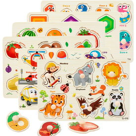 木製パズル 6種類シリーズ 型はめパズル 1 2 3 4歳幼児早期開発 モンテッソーリ 知育玩具 指先あそび 数字・形・図形認識 英語認知 色彩感覚 男の子 女の子おもちゃ 誕生日 クリスマス プレゼント (B-宇宙)