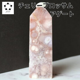 桜アゲート ポイント ドゥールジー タワー 現物 1点物 本物 天然石 パワーストーン チェリーブロッサムアゲート アゲート桜瑪瑙 インテリア レディース メンズ プレゼント 癒し pasmii