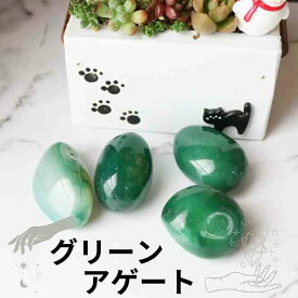 グリーン アゲート タンブル 2Lサイズ 1個 メノウ 瑪瑙 天然石 植物 化粧石 飾り インテリア 飾り石 緑 みどり pasmii ほへ