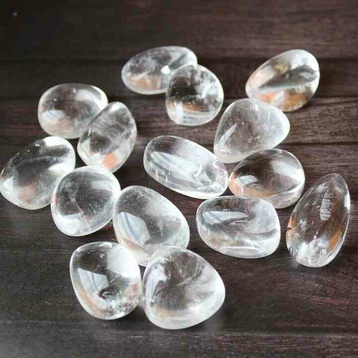 楽天市場】天然石 水晶 タンブル 1個 高透明 クリア クォーツ 原石 