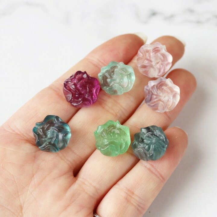 楽天市場】フローライト 薔薇 花 パーツ 1個 天然石 ローズ 