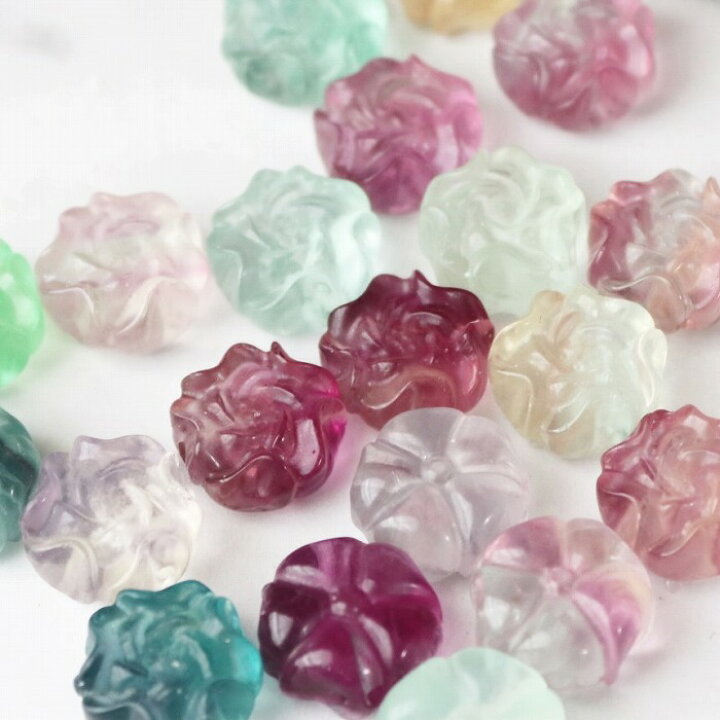 楽天市場】フローライト 薔薇 花 パーツ 1個 天然石 ローズ 