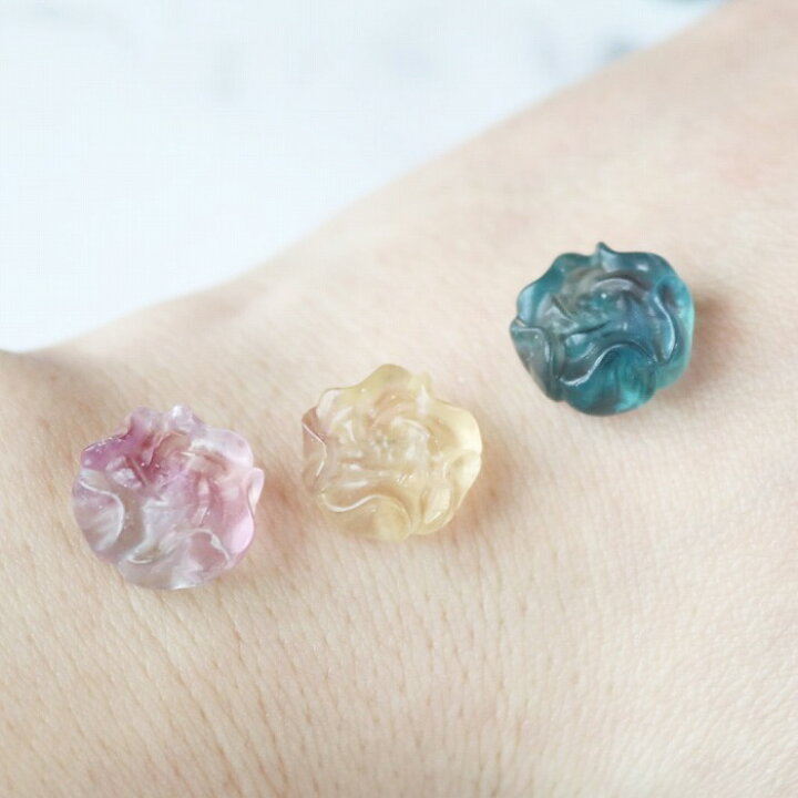 楽天市場】フローライト 薔薇 花 パーツ 1個 天然石 ローズ 