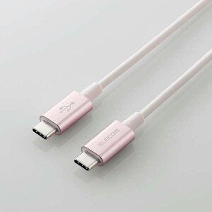 スマホ・タブレット用USBケーブル/USB(C-C)/準高耐久/Power Delivery対応/認証品/1.0m/ピンク