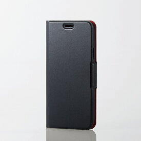 【即納】iPhone XS/ソフトレザーカバー/薄型/磁石付/ブラック