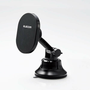 【即納】エレコム MagSafe対応 スマホホルダー 車載アクセサリー マグネット着脱 ゲル吸盤タイプ iPhone ブラック