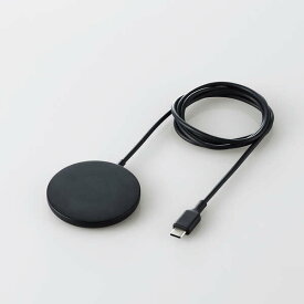 【即納】エレコム ワイヤレス充電器 7.5W マグネット内蔵 卓上 ケーブル一体型 iPhone Airpods 1m ブラック
