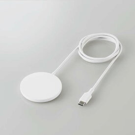 【即納】エレコム ワイヤレス充電器 7.5W マグネット内蔵 卓上 ケーブル一体型 iPhone Airpods 1m ホワイト