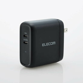 【即納】エレコム AC充電器 USBコンセント Type-Cポート×2 合計68W 小型 軽量 ブラック