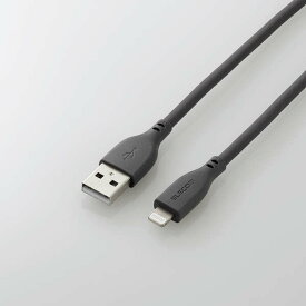 【あす楽】エレコム iPhone充電ケーブル ライトニング USB-A 1m 高耐久 iPhone iPad シリコン素材 グレー