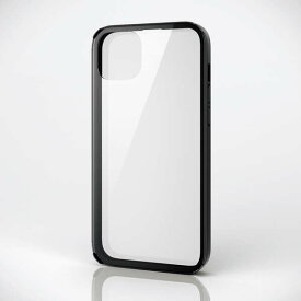 【あす楽】エレコム iPhone 14 Plus ケース カバー ハイブリッド 360度全面保護 耐衝撃 カメラ周り保護 背面ガラスクリア ガラスフィルム付 硬度10H ブラック
