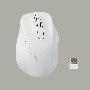 【即納】エレコム ワイヤレス マウス 静音 無線 2.4GHz 5ボタン Mサイズ 右手専用 【 Windows 11 10 mac Chrome 対応 】 抗菌 EX-G ホワイト