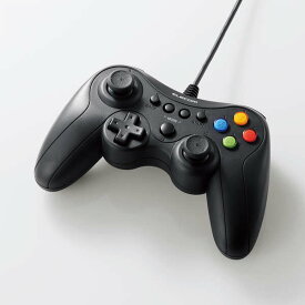 【あす楽】エレコム ゲームパッド PC コントローラー USB接続 Xinput Xbox系ボタン配置 FPS仕様 13ボタン 高耐久ボタン 軽量 スティックカバー交換 公式大会使用可 ブラック