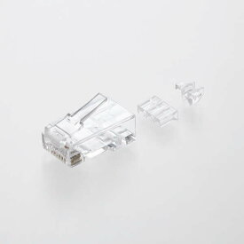 【あす楽】エレコム RJ45 コネクタ Cat6A Cat6 LANケーブル 用 100個入り ガイドパーツ付き 単線ヨリ線両対応