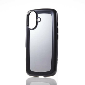 【即納】エレコム iPhone 16 ケース ハイブリッド 衝撃吸収 軽量 薄型 カメラ周り保護 ストラップホール付 背面ミラー調 &me ブラックフレーム×ミラー