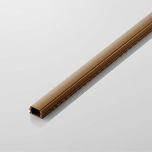 【即納】エレコム 配線カバー 壁用 モール (長さ1m×幅16mm) フラット 設置用テープ付き 【 φ7.7mm以下の LANケーブル / 電源コード / アンテナケーブル 各種対応 】 ブラウン