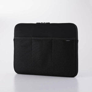 【即納】エレコム パソコンケース 15.6インチ メッシュポケット×3 撥水 薄型 耐衝撃 ダブルファスナー 【 MacBook Air / Pro Dell HP Lenovo など ~15.6インチ 】 ブラック