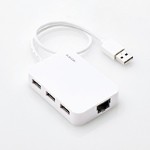 カテゴリ：エレコム ケーブル 変換ｹｰﾌﾞﾙ 出荷 業界No.1 エレコム LANアダプター USBハブ付 EDC-FUA2H-W USB2.0