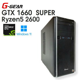 【中古ゲーミングPC】TSUKUMO G-GEAR / GeFore GTX 1660 SUPER / Ryzen5 2600 / 16GB / SSD 480GB + HDD 500GB / Windows11
