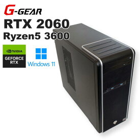 【中古ゲーミングPC】 TSUKUMO G-GEAR / GeForce RTX 2060 / Ryzen5 3600 / 16GB / SSD 500GB / Windows11