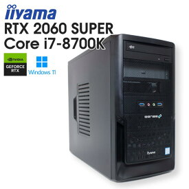 【中古ゲーミングPC】 iiyama SENSE∞ / GeForce RTX 2060 SUPER / Core i7-8700K / 16GB / NVMe SSD 1TB + HDD 1TB / Windows11