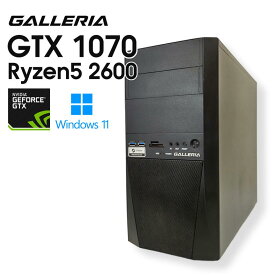 【中古ゲーミングPC】ドスパラ GALLERIA RT5 / GeForce GTX 1070 / Ryzen5 2600 / 16GB / NVMe SSD 500GB + HDD 1TB / Windows11